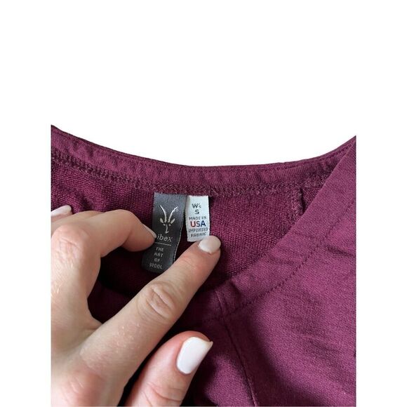 IBEX Sierra Vista Merino Wool S Herringbone Burgundy Sleeveless Red Marsala - Picture 3 of 7